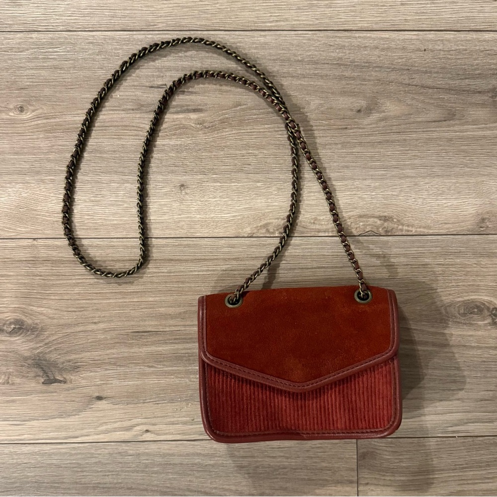 American Eagle Outfitters Red Mini Bag with Textured Leather